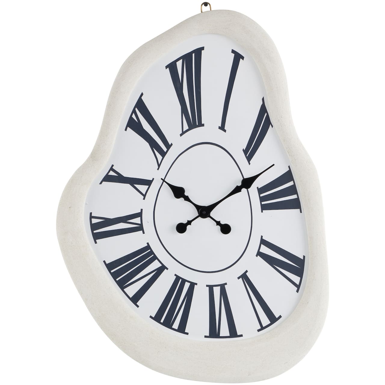23" x 31" White Wooden Wavy Decorative Wall Clock